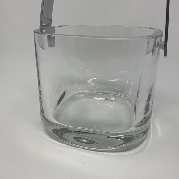 Orrefors Lead Crystal Ice Bucket with Chrome Handle & Tongs - Picture 8 of 9